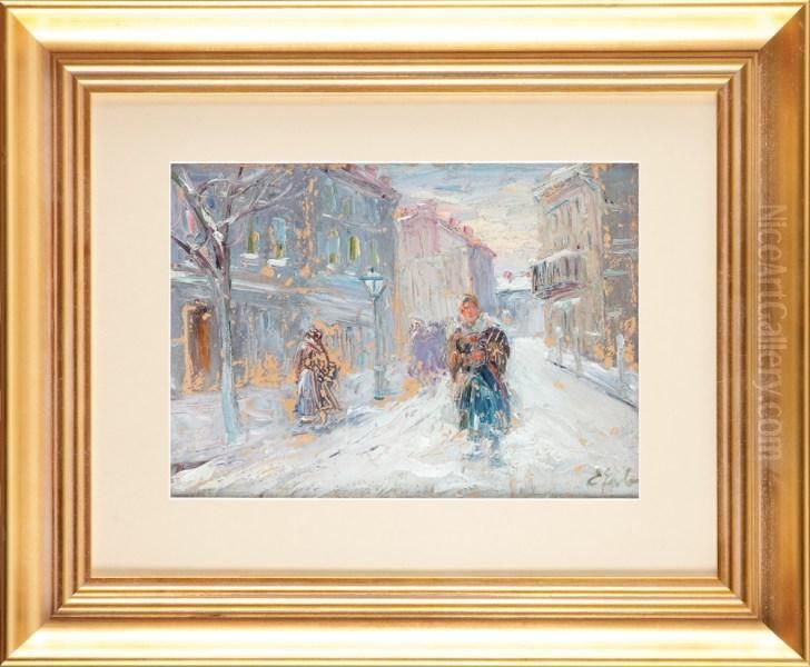 Lwowska Ulica Oil Painting by Erno Erb