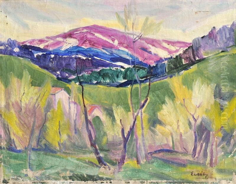 Jarna Krajina Oil Painting by Bela Erdelyi