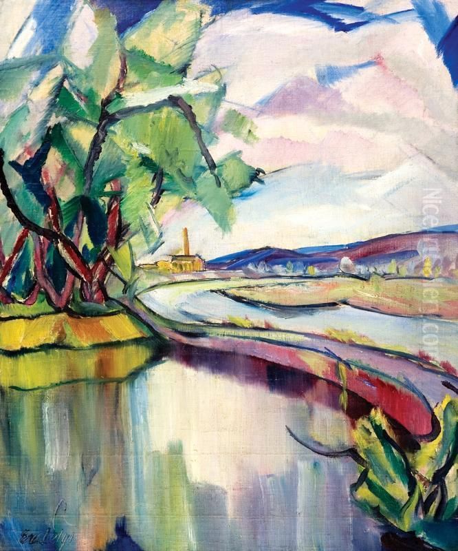 Krajina Oil Painting by Bela Erdelyi