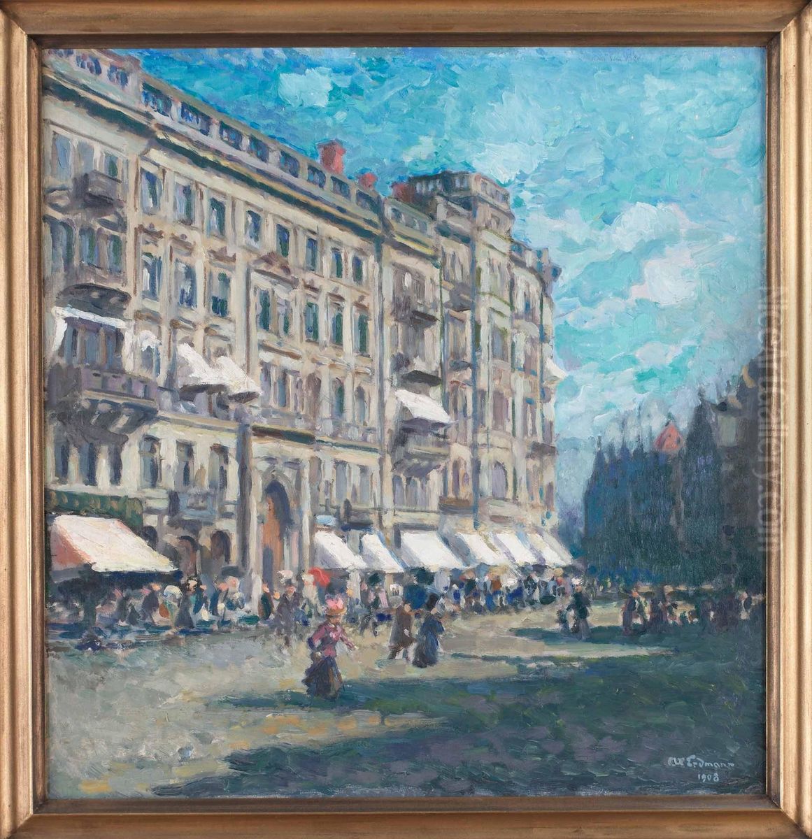 Stureplan Oil Painting by Axel Erdmann