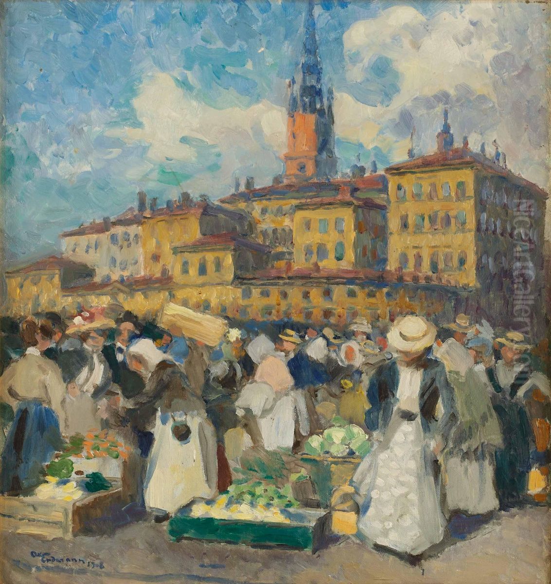 Kornhamnstorg Oil Painting by Axel Erdmann