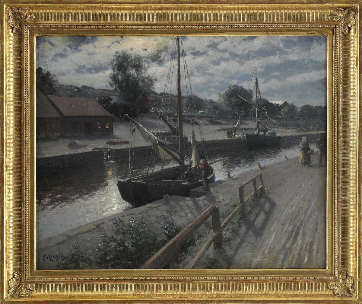 Flodlandskap Oil Painting by Johan Erik Ericson