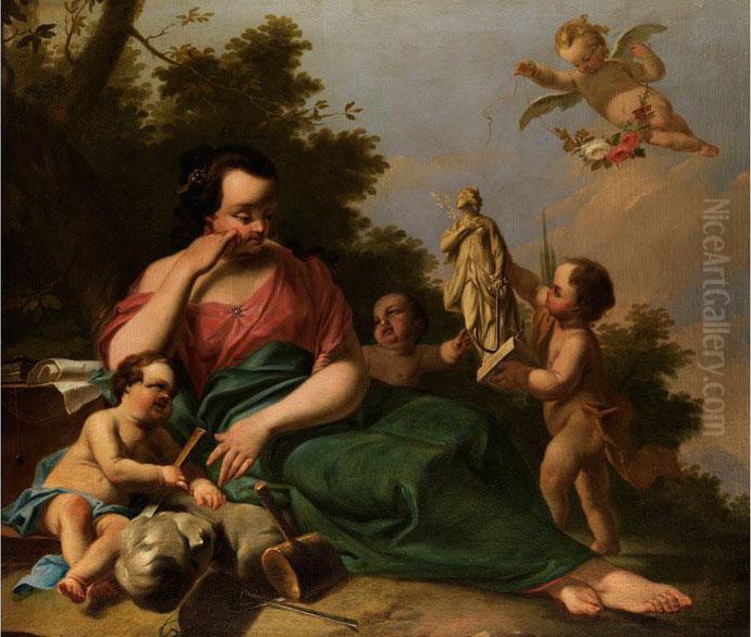 Allegorie Der Bildhauerei Oil Painting by Franz Anton Ermeltraut