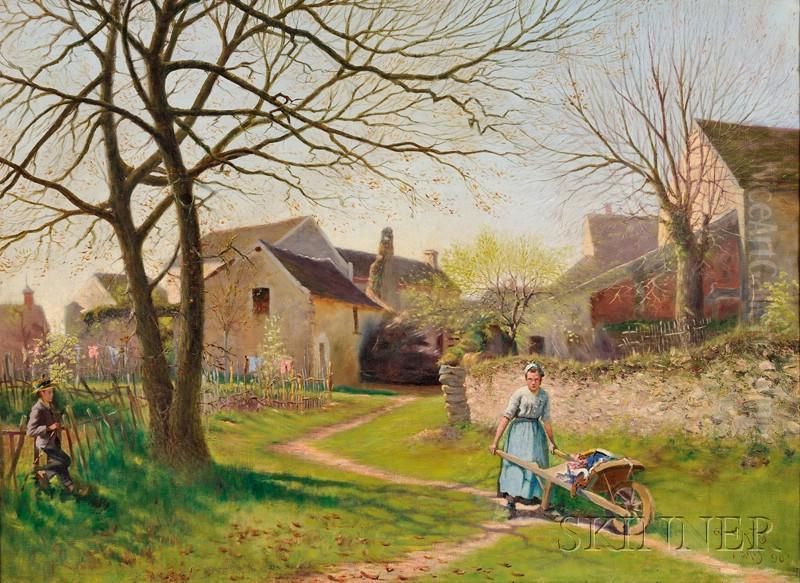 Laundry Day Oil Painting by Edward Frederick Ertz