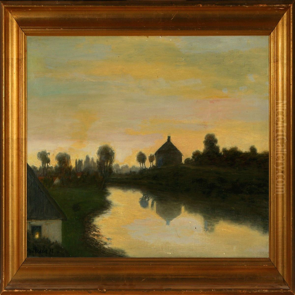 Sunset Scenery Oil Painting by Frode Eskesen