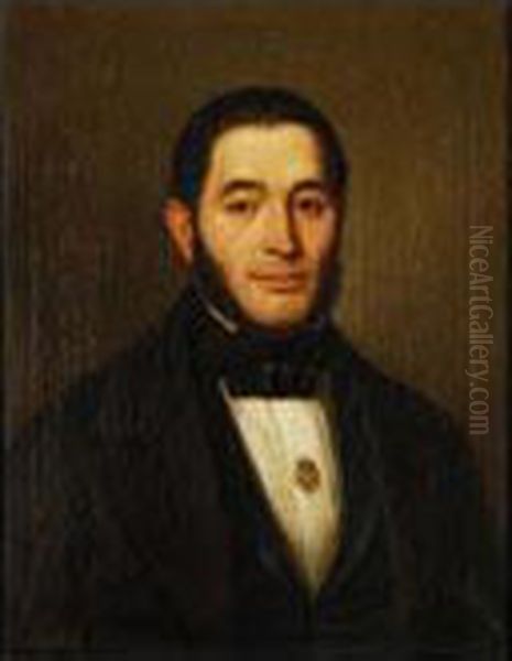 Retrato De Caballero Oil Painting by Antonio Maria Esquivel Suarez de Urbina
