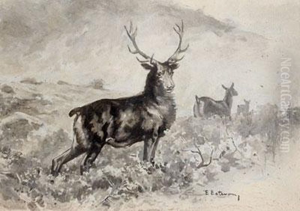 Venados Oil Painting by Enrique Estevan Y Vicente