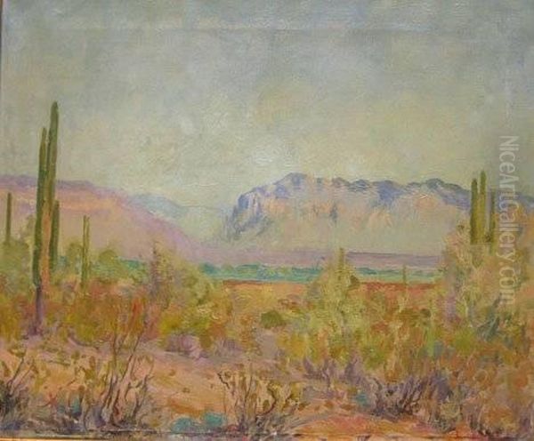Southwestern Landscape Oil Painting by Jessie Benton Evans