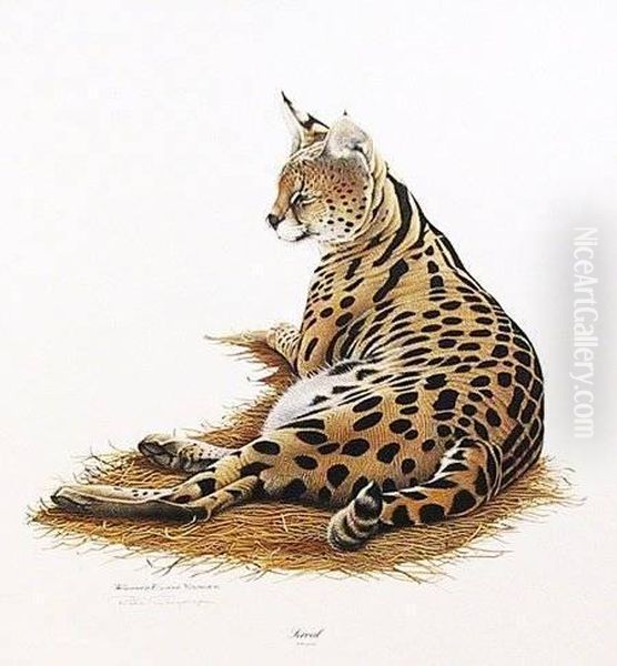 Serval Oil Painting by Evans, Richard