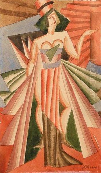 Projet De Costume Pour Salome Oil Painting by Alexandra Alexandrov Exter