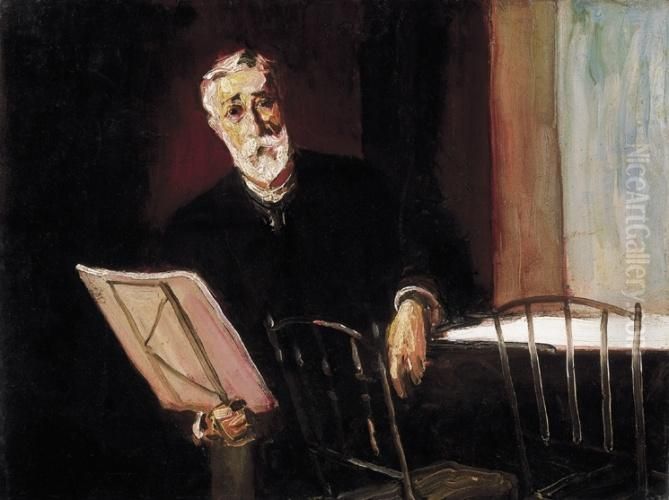 In A Cafe Oil Painting by Julius Exter