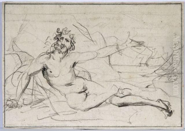 Philoctete Abandonne Sur L'ile De Lemnos Oil Painting by Francois-Xavier Fabre