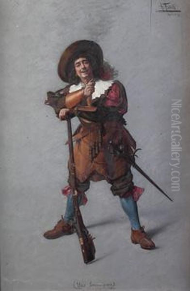 Une Bonne Pipe Oil Painting by Antonio Maria Fabres Y Costa