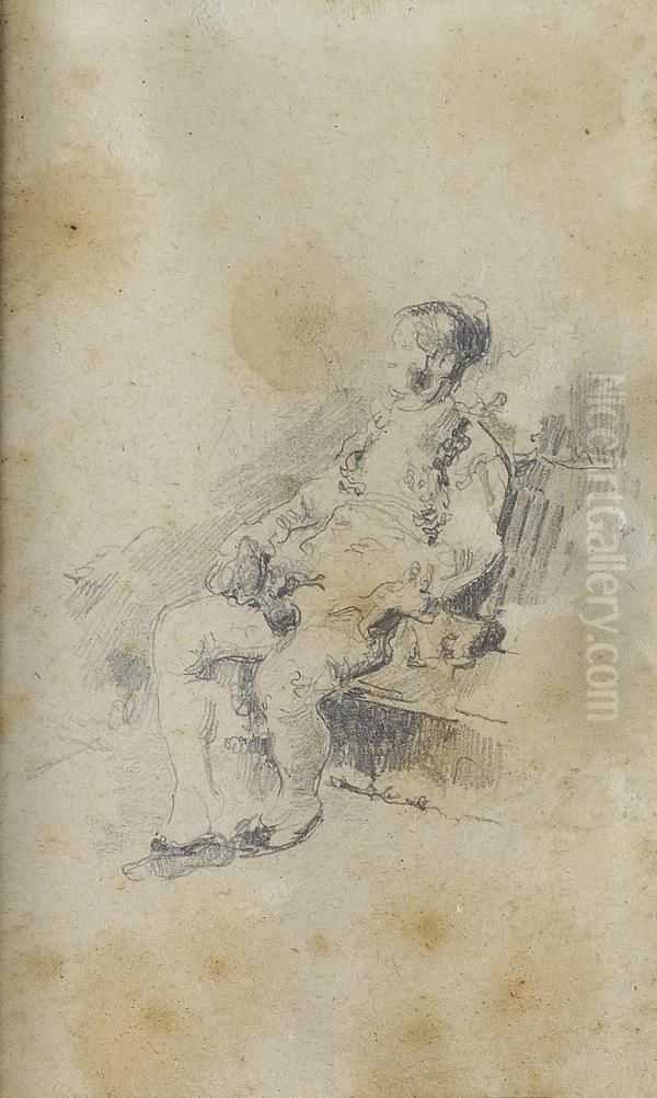 Figura Seduta Oil Painting by Luigi Fabron