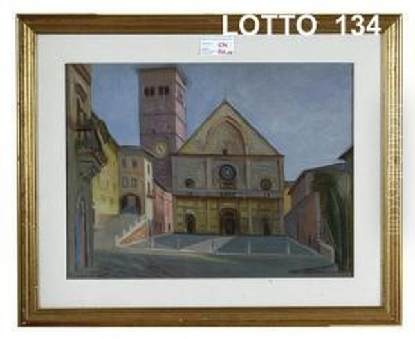 Basilica Oil Painting by Carlo Facchinetti