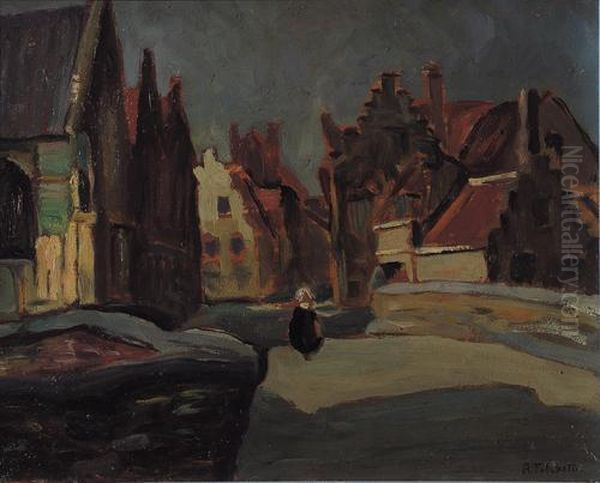 Bozzetto Per Villaggio Olandese Oil Painting by Alberto Falchetti