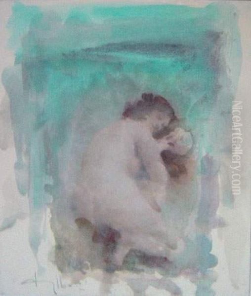 Nudino Sulla Spiaggia Oil Painting by Antonio Falda