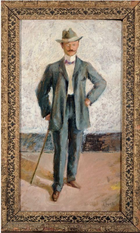 Ritratto Di Signore Con Bastone Da Passeggio Oil Painting by Francesco Fanelli