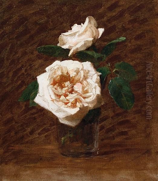 Study Of Roses Oil Painting by Victoria Dubourg
