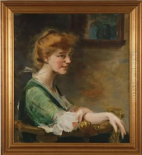Woman Oil Painting by Richard Blossom Farley