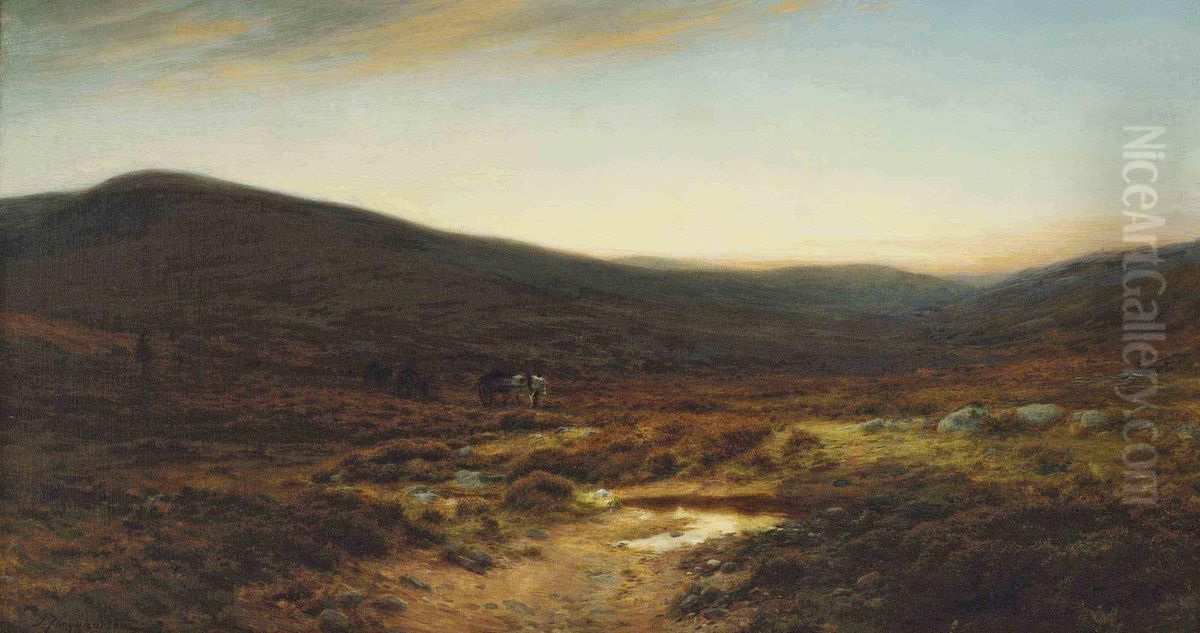 Across The Moore Oil Painting by Joseph Farquharson