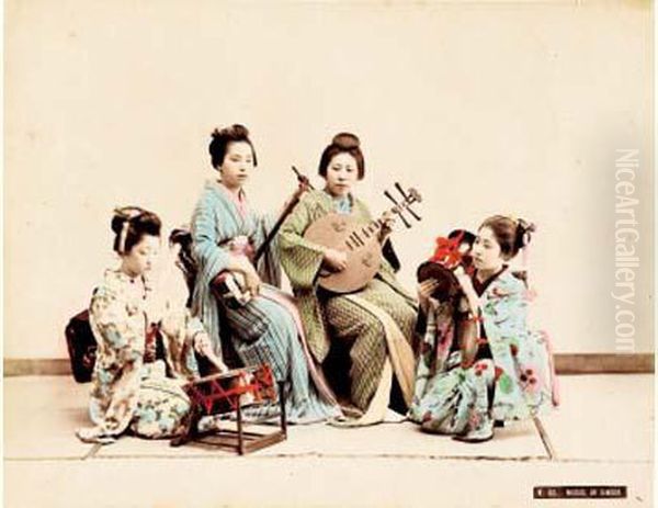 Japon, Vers 1895 Oil Painting by Adolfo Farsari