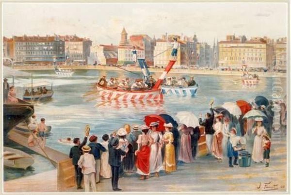Joutes Dans Le Vieux-port Oil Painting by Joseph Faust