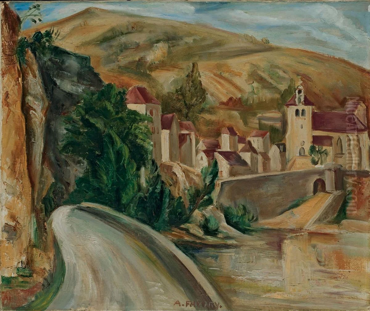 1.vue De Village Oil Painting by Andre Favory