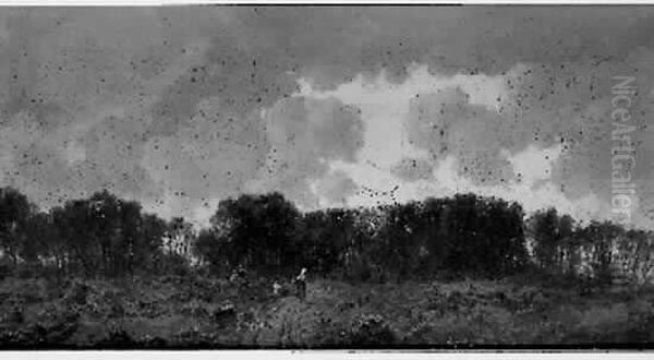 Temps Gris, Paysans Sur Le Chemin Oil Painting by Pierre Ant. Gustave Fayet