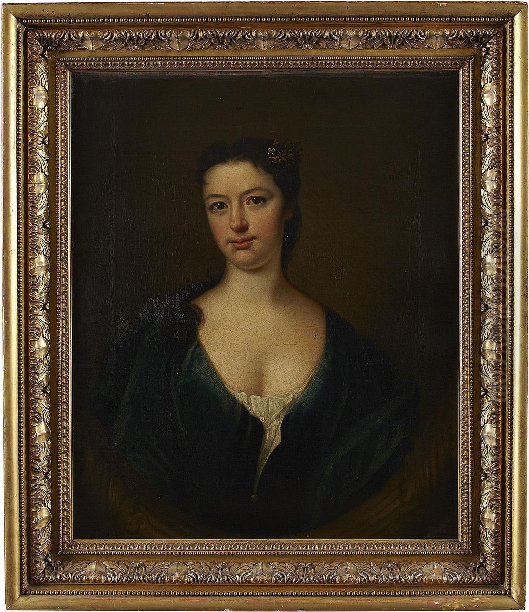 Half Length Portrait Of Isabella Blair Oil Painting by James Fellowes