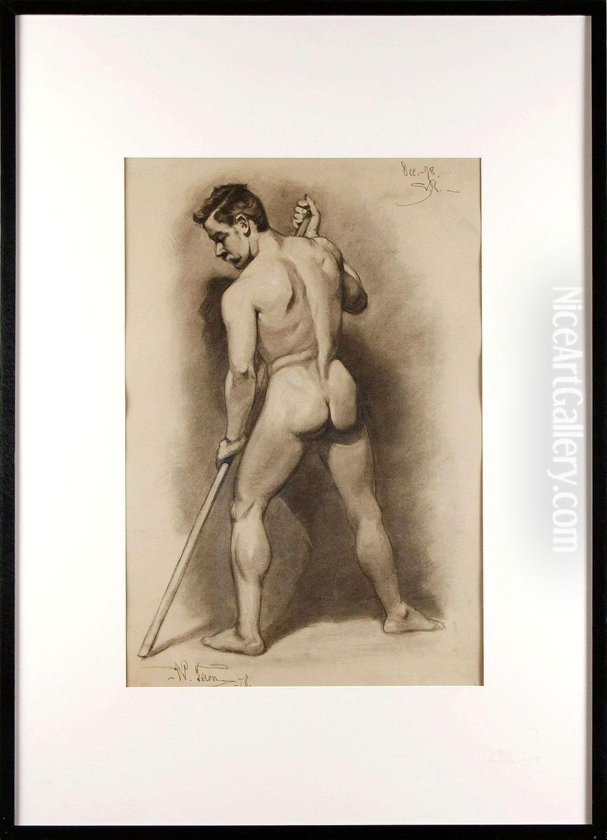 Manlig Modell Oil Painting by William Feron