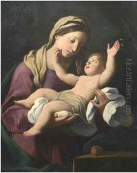 Madonna Col Bambino Oil Painting by Gian Domenico Ferrini