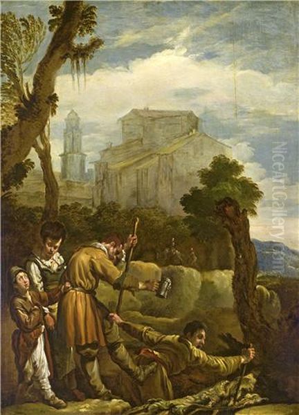 The Blind Leading The Blind Oil Painting by Domenico Fetti