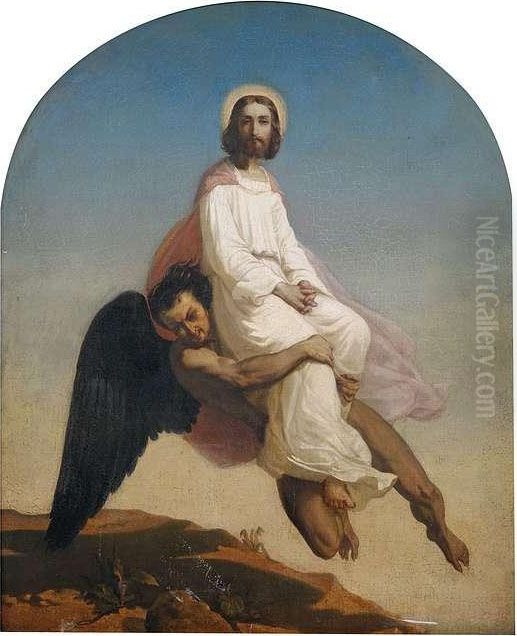 Temptation Of Christ. Oil Painting by Anselm Friedrich Feuerbach