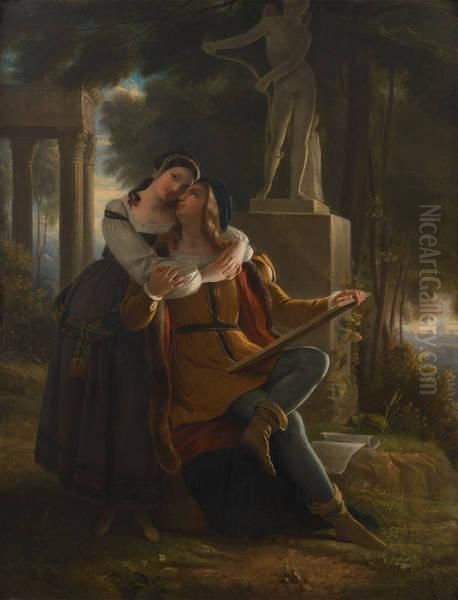 L'idylle Naissance Oil Painting by Anselm Friedrich Feuerbach