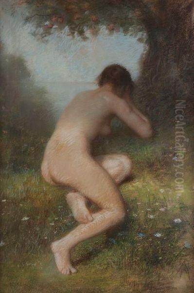 Nu Dans Un Paysage Oil Painting by Francois Nicolas Augustin Feyen-Perrin