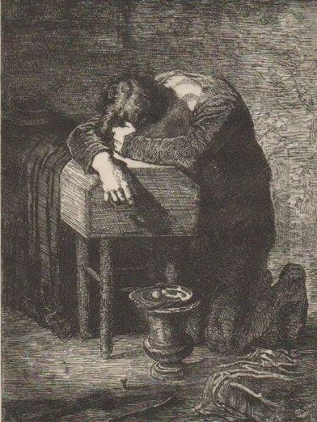 La Mort Desesperee Oil Painting by Francois Nicolas Augustin Feyen-Perrin