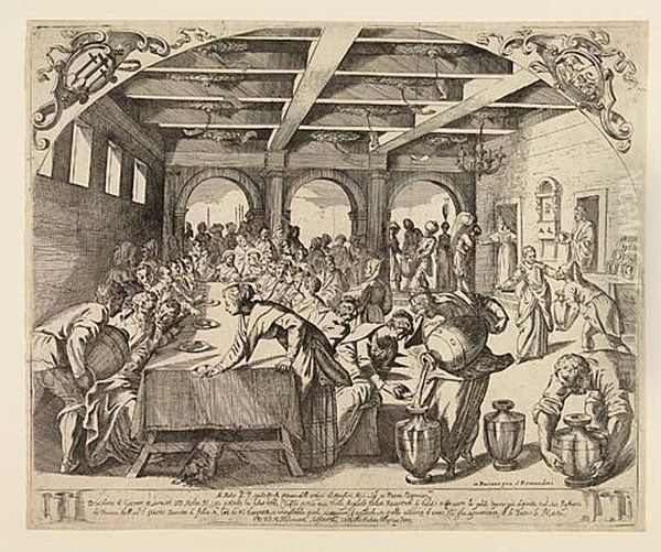 The Wedding At Cana<</b&gt Oil Painting by Odoardo Fialetti