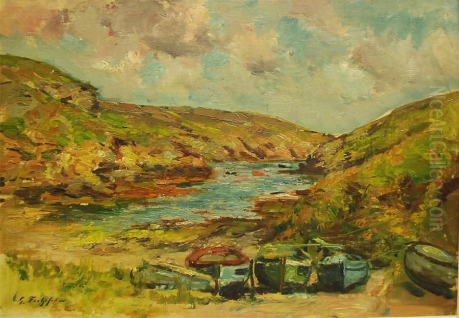 La Crique Aux Barques Oil Painting by Georges Fichefet