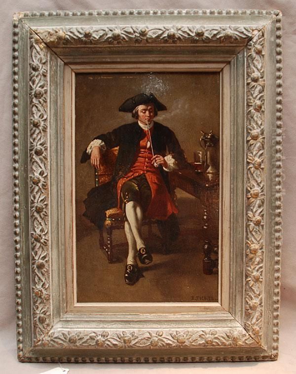Man With Pipe Oil Painting by Benjamin Eugene Fichel