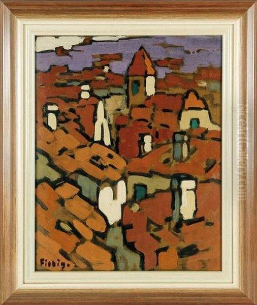 Toits Rouges Oil Painting by Frederic Fiebig