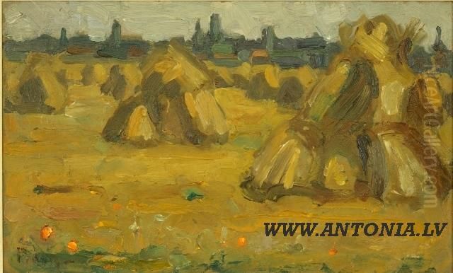 Paris Suburb Oil Painting by Frederic Fiebig