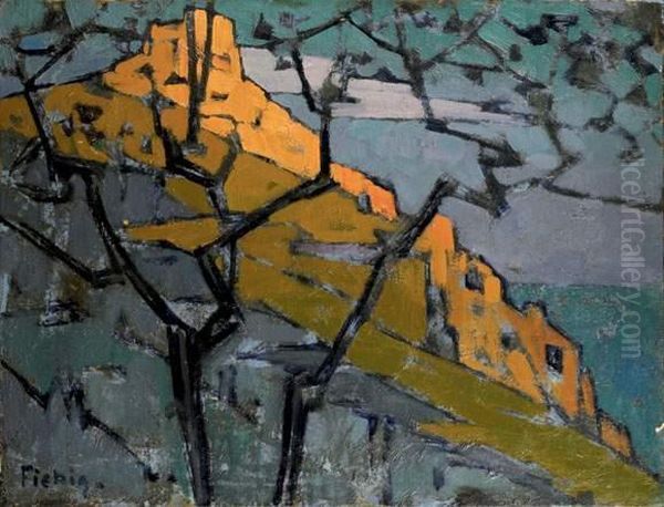Paysage A Capri Oil Painting by Frederic Fiebig