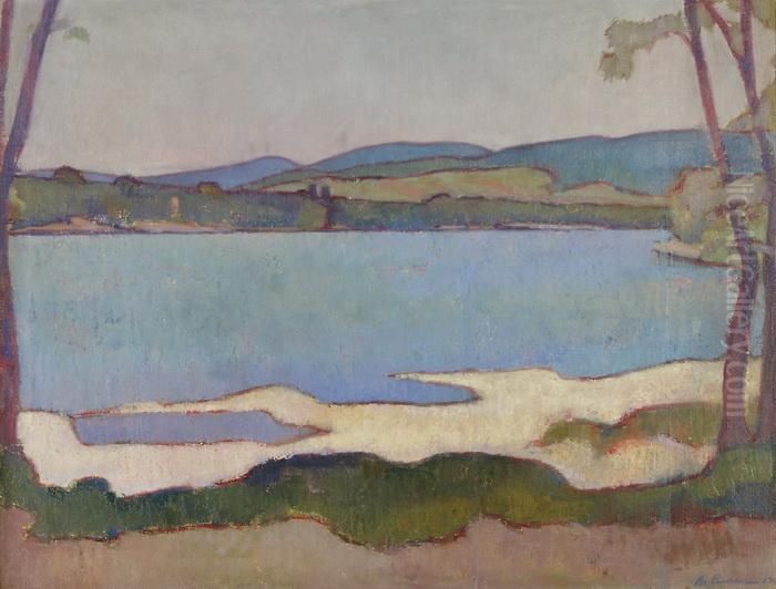 Flusslandschaft Oil Painting by Arnold Fiechter