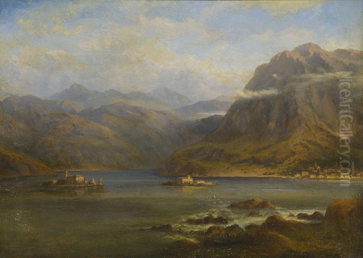 Blick Auf Einen Gebirgssee Oil Painting by Bernard Fiedler