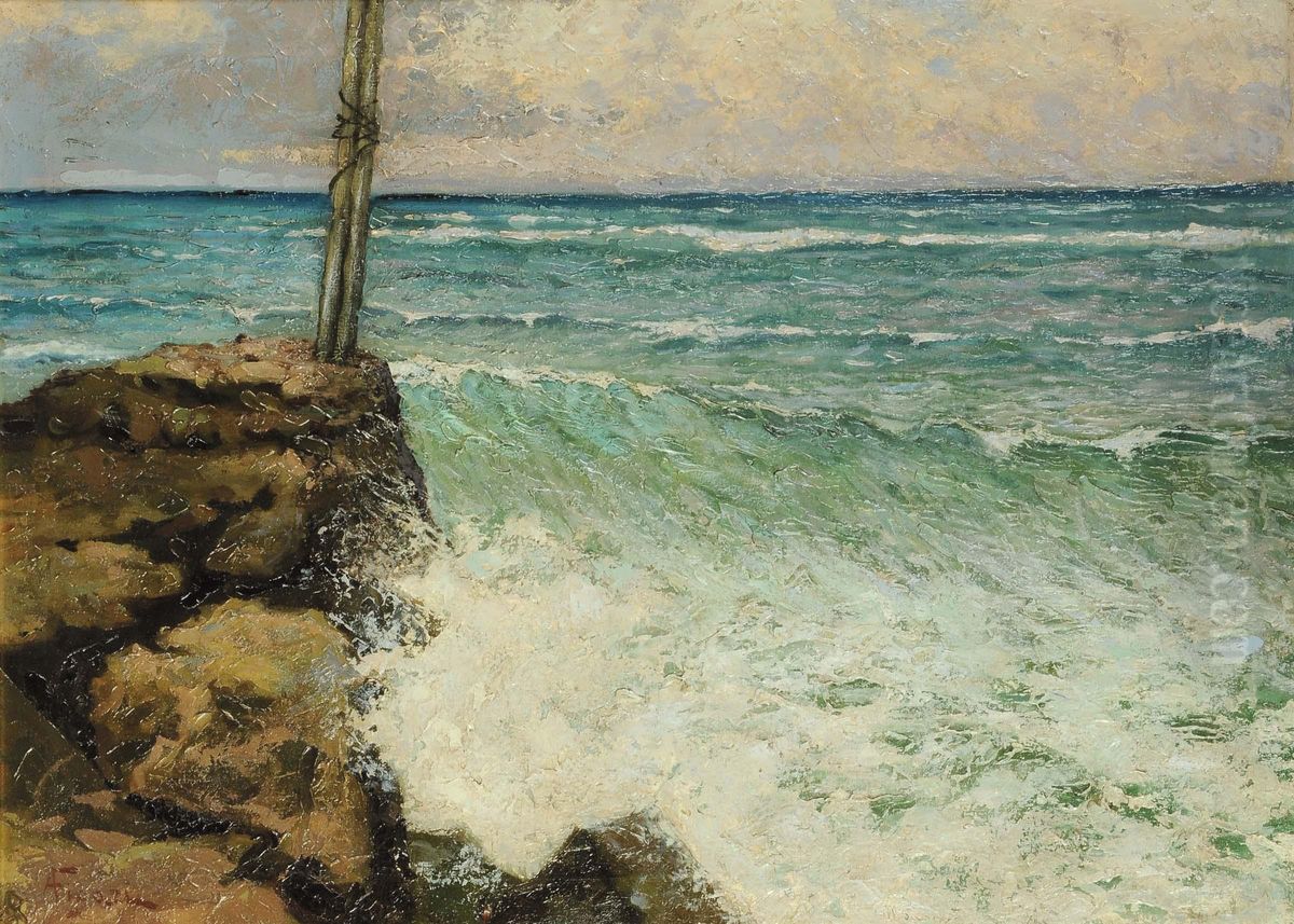 Mareggiata Oil Painting by Andrea Figari