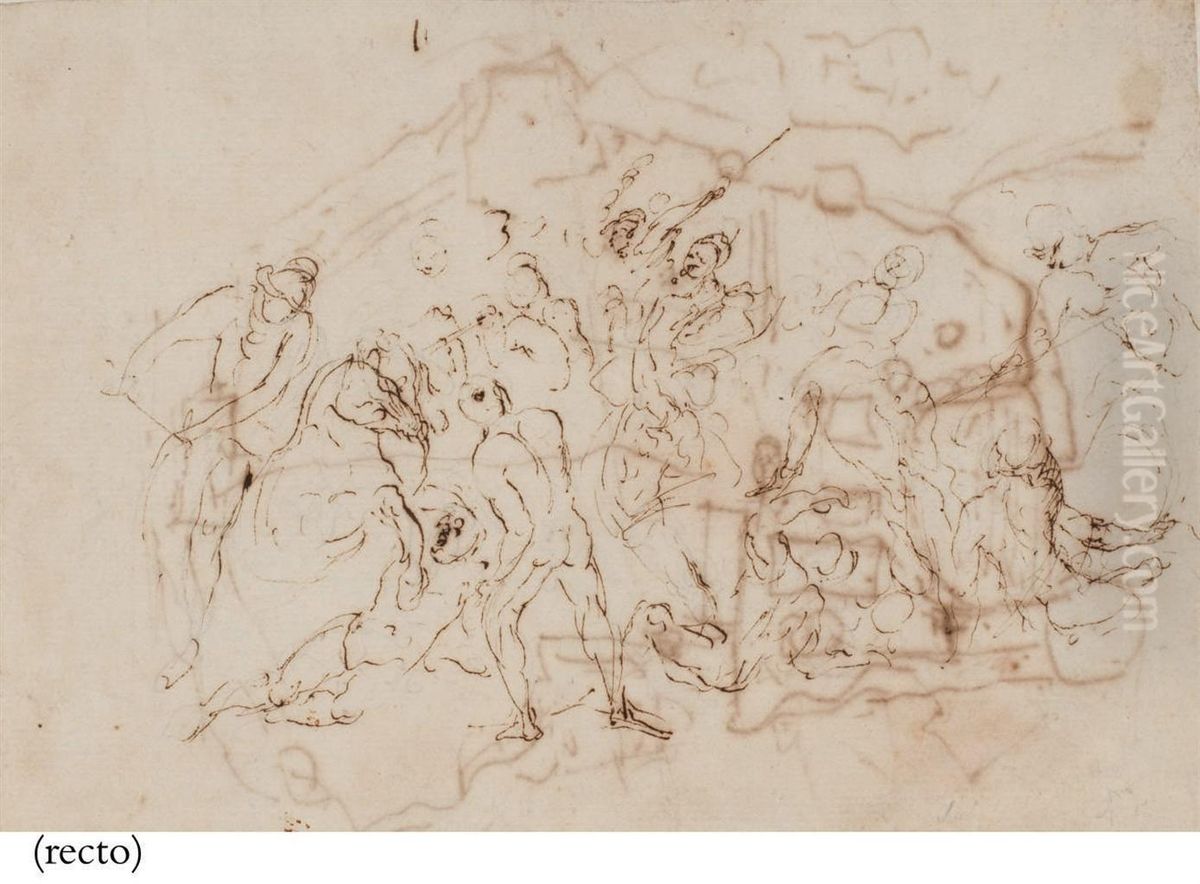 Conversion De Saul Oil Painting by Ambrogio Giovanni Figino