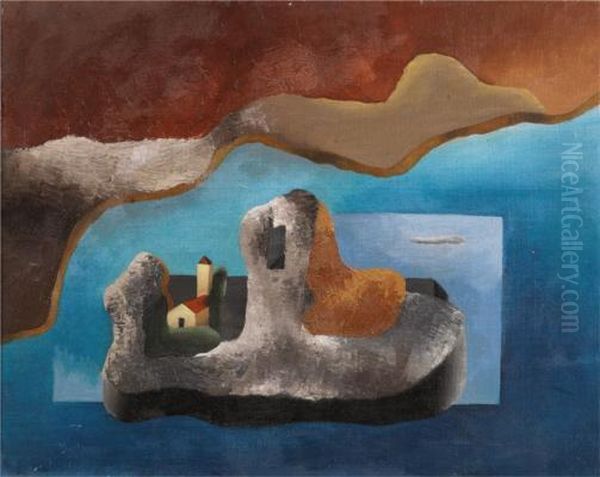 Paesaggio Di Montagna Oil Painting by Luigi Fillia