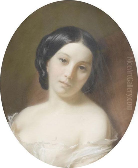 Portrait Of A Lady Oil Painting by Francis Oliver Finch