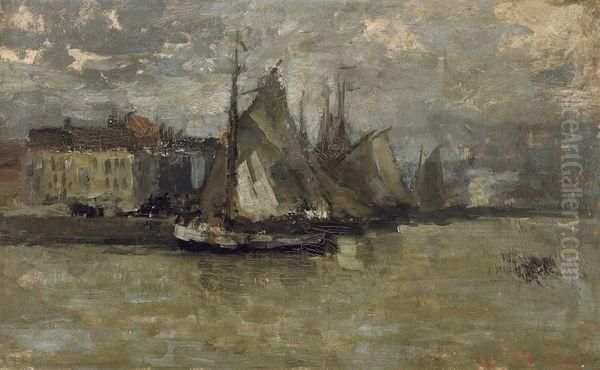 Vue D'un Port Oil Painting by Alfred William (Willy) Finch